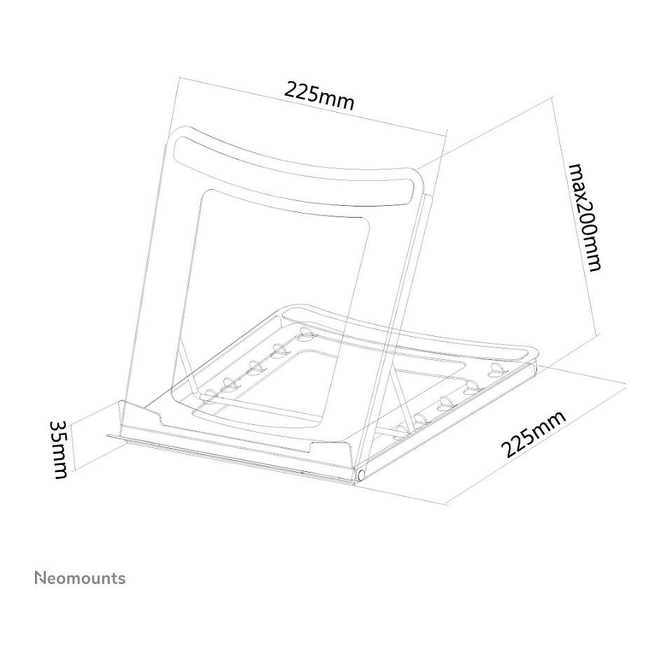 Mbajtës për Laptop Neomounts NSLS075BLACK, 10"-16", i Palosshëm, 5 Pozicione, deri 5kg, Çelik - Zezë - 20