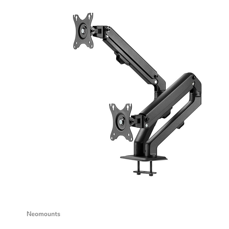 Mbajtëse për Monitor Neomounts FPMA-D650DBLACK / 2 Monitorë / 17"-27" / 7kg për Monitor / Coil Spring / Clamp-Grommet / Tilt +90° deri -45° / Swivel 180° / Rotacion 360° - Zezë - 8