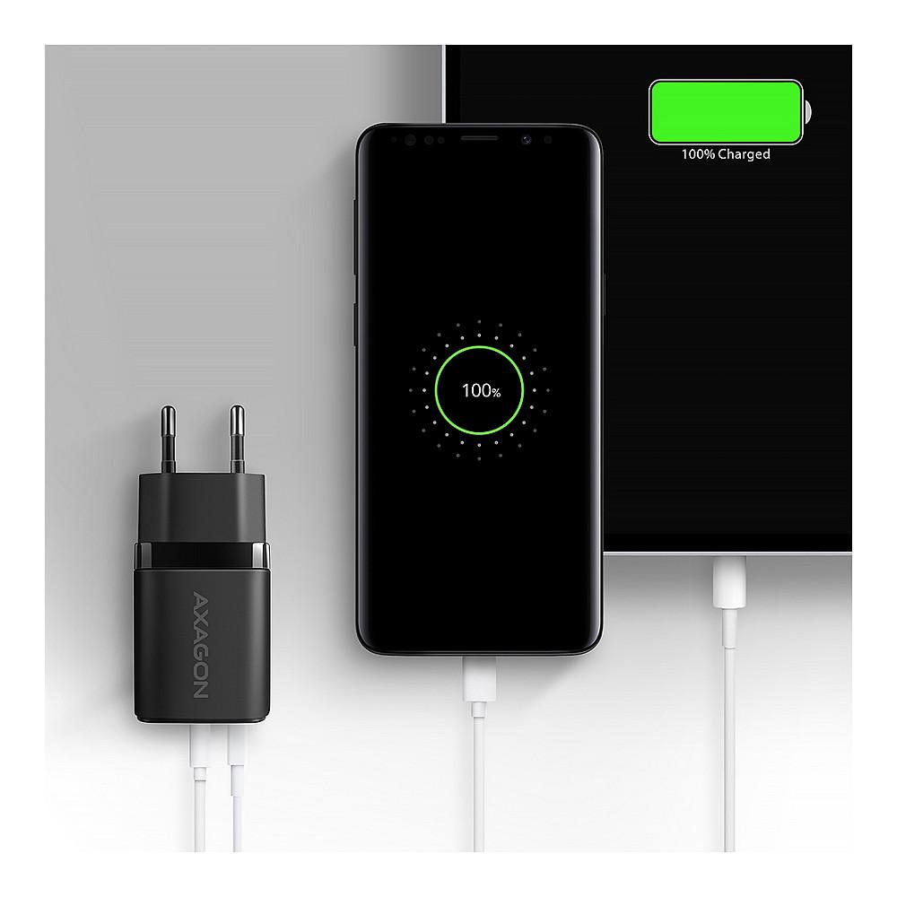 Karikues Axagon ACU-PQ20, 20W, USB-A, USB-C, Power Delivery, Quick Charge – Zezë - 6