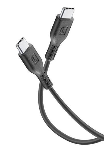 Kabllo Cellularline / USB-C në USB-C / 120cm - Zezë
