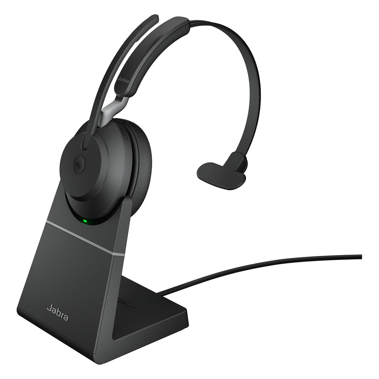 Kufje pa kabllo Jabra Evolve2 65 / Bluetooth / USB-A / Me bazë karikimi / Business Headset / 3 Mikrofona – Zezë