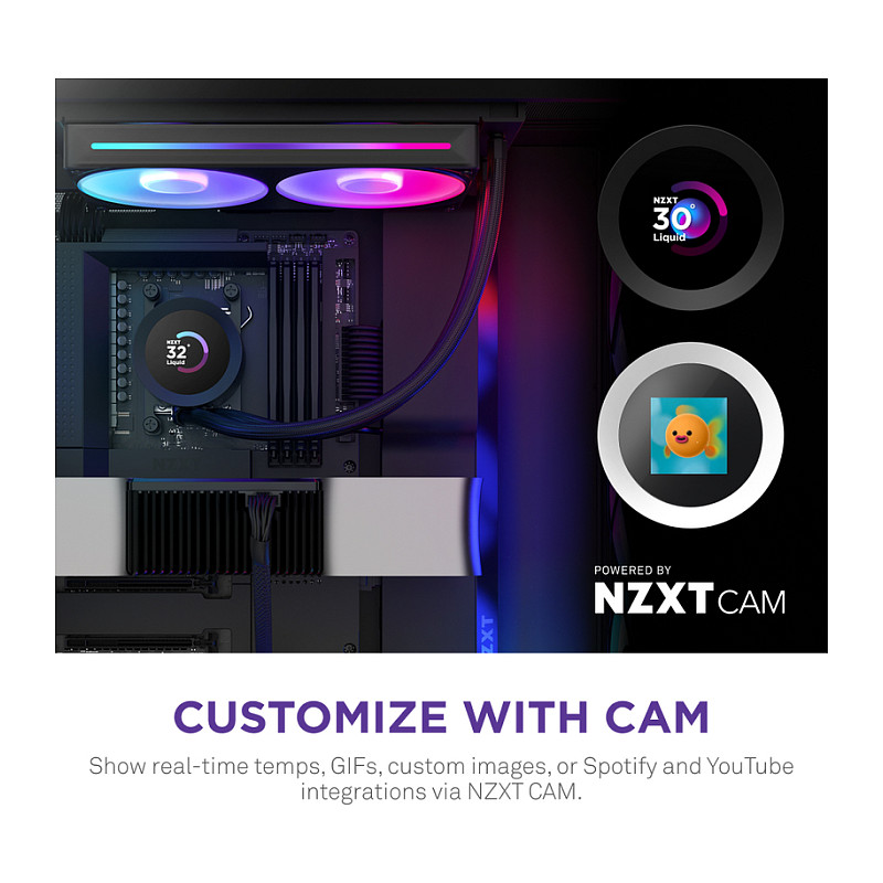 Ftohës për Procesor NZXT Kraken Plus RGB 240 / 240mm / AIO / RGB / LCD - Zezë - 5