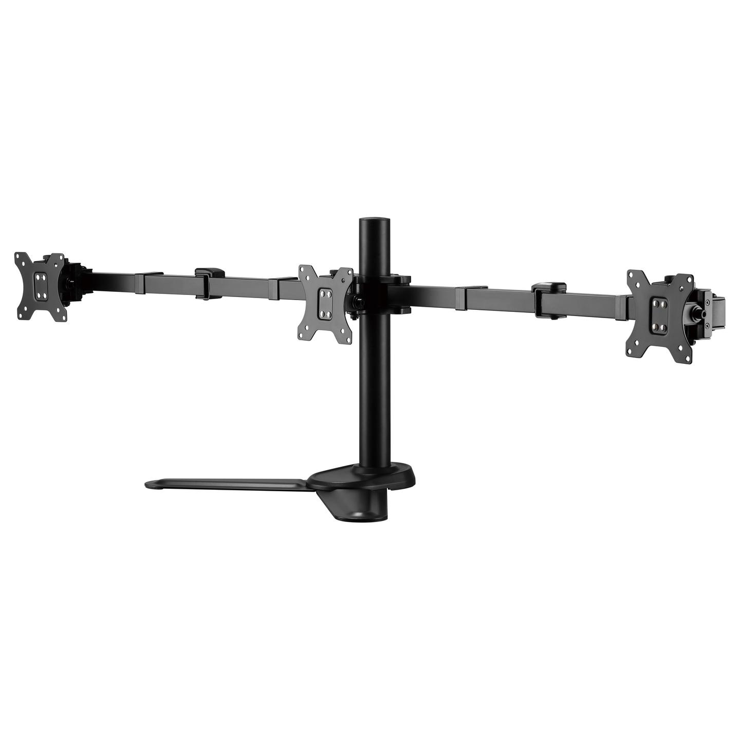 Mbajtëse për Monitor Equip 650125 , 3 Monitorë , 17–27" , deri 7kg për monitor , me sustë gazi , e rregullueshme , VESA 75x75 & 100x100 - Zezë - 3