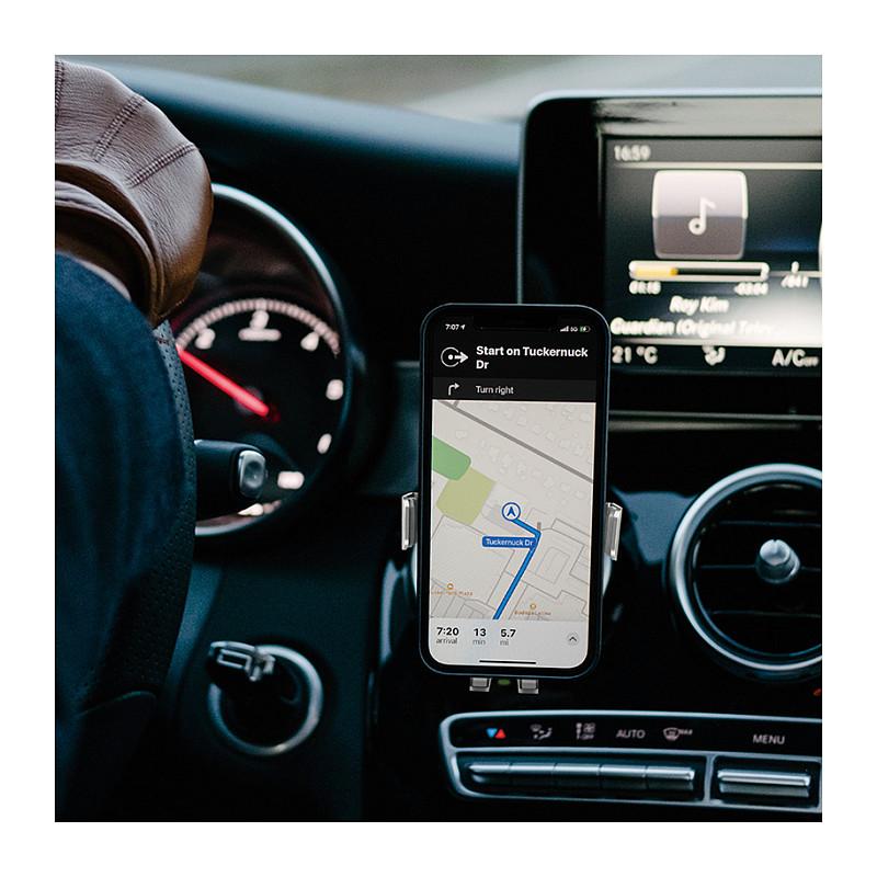 Adapter telefoni për veturë LogiLink PA0277 / Wireless Charging / Gravity Trigger / 360° / 15W – Zezë - 8