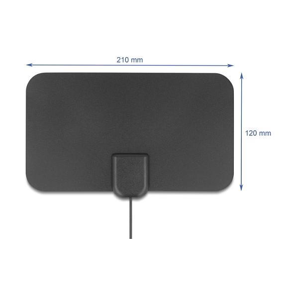 Antena për rrjet Delock 12085, DAB+/DVB-T2, 5–25dB, Omnidireksionale, F Male, 2m - Zezë - 2