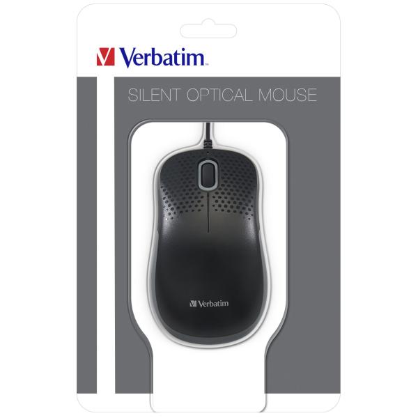 Maus me Kabllo Verbatim Silent Optical, 1000DPI, 3 Butona, USB-A - Zezë - 3