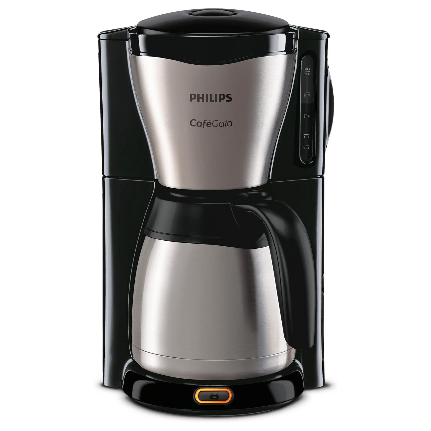 Aparat për Kafe me Filtër Philips Café Gaia HD7546/20, 1000 W, Kapacitet 1.2 L, Kanë Termike – Zezë/Argjend - 2