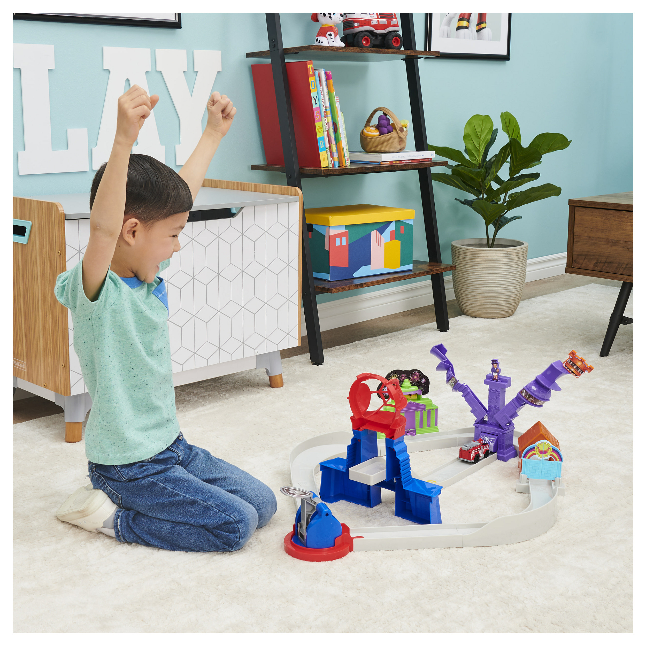 Lodra Spin Master PAW Patrol True Metal Total City Rescue Playset – Marshall / 1:55 Scale / 3 Rescue Scenes / Rotating Launcher - MIx - 6