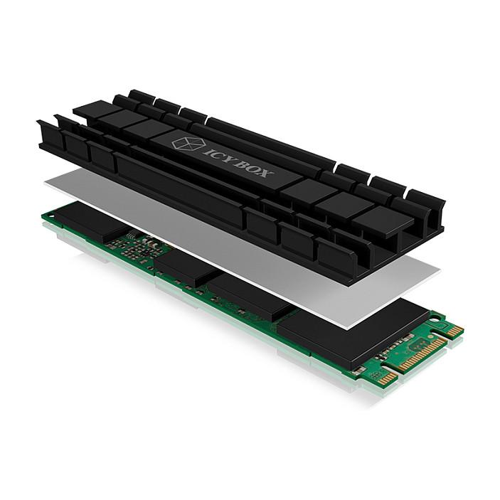 Ftohës për SSD ICY BOX IB-M2HS-701 / M.2 2280 / Pasiv / Alumin / 5mm – Zezë - 4