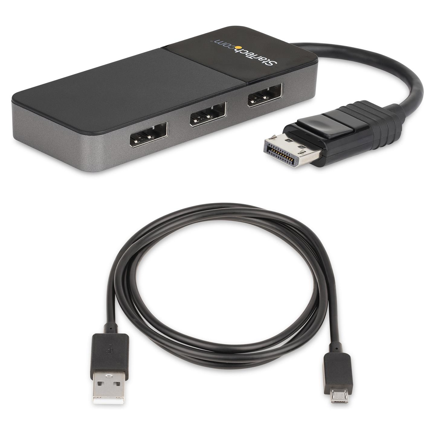Kabllo DisplayPort StarTech.com MST14DP123DP / DisplayPort 1.4 / 1 në 3 DisplayPort / MST / 8K 30Hz - Zezë - 7