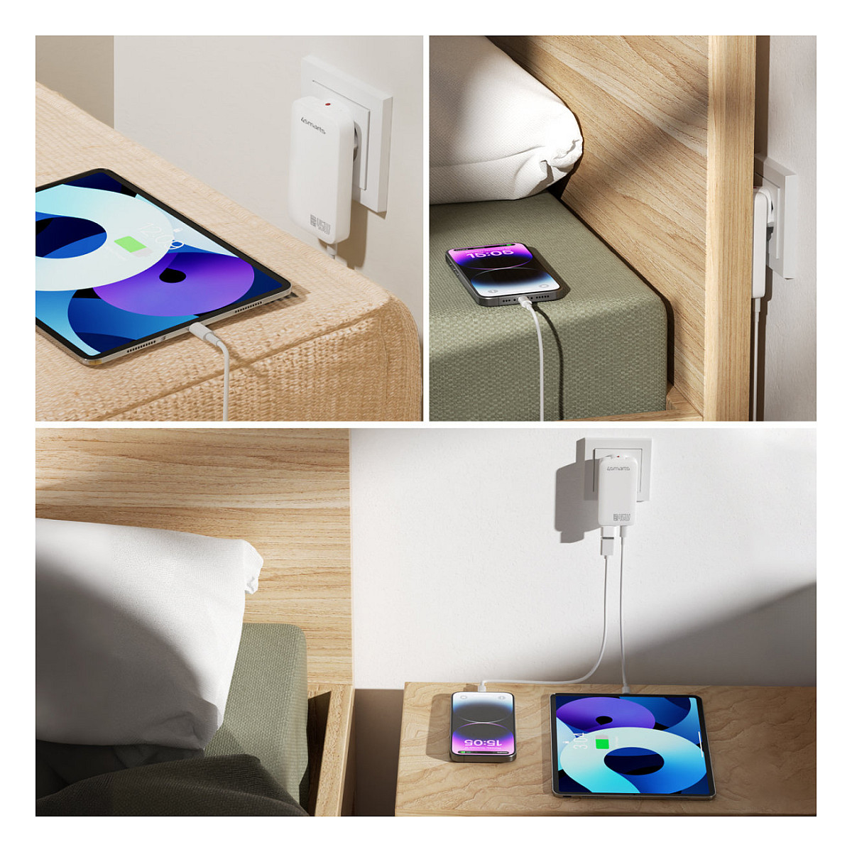 Karikues 4smarts 542045 / GaN / 45W / 2x USB-C / PD 3.0 / PPS - Bardhë - 3