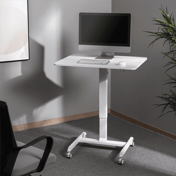 Tavolinë Elektrike LogiLink EO0050W, Ulur-Në-Këmbë, 80 × 60 cm, 74–114 cm, 1 Motor, me Rrota - Bardhë - 4