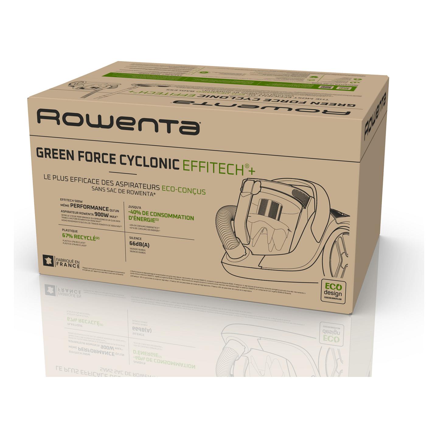 Fshesë me vakum Rowenta Green Force Cyclonic Effitech+ RO7C66 / 500W / 2.5L / Bagless / Cyclonic / HEPA / 66dB / 9m – Zezë/Argjend - 11