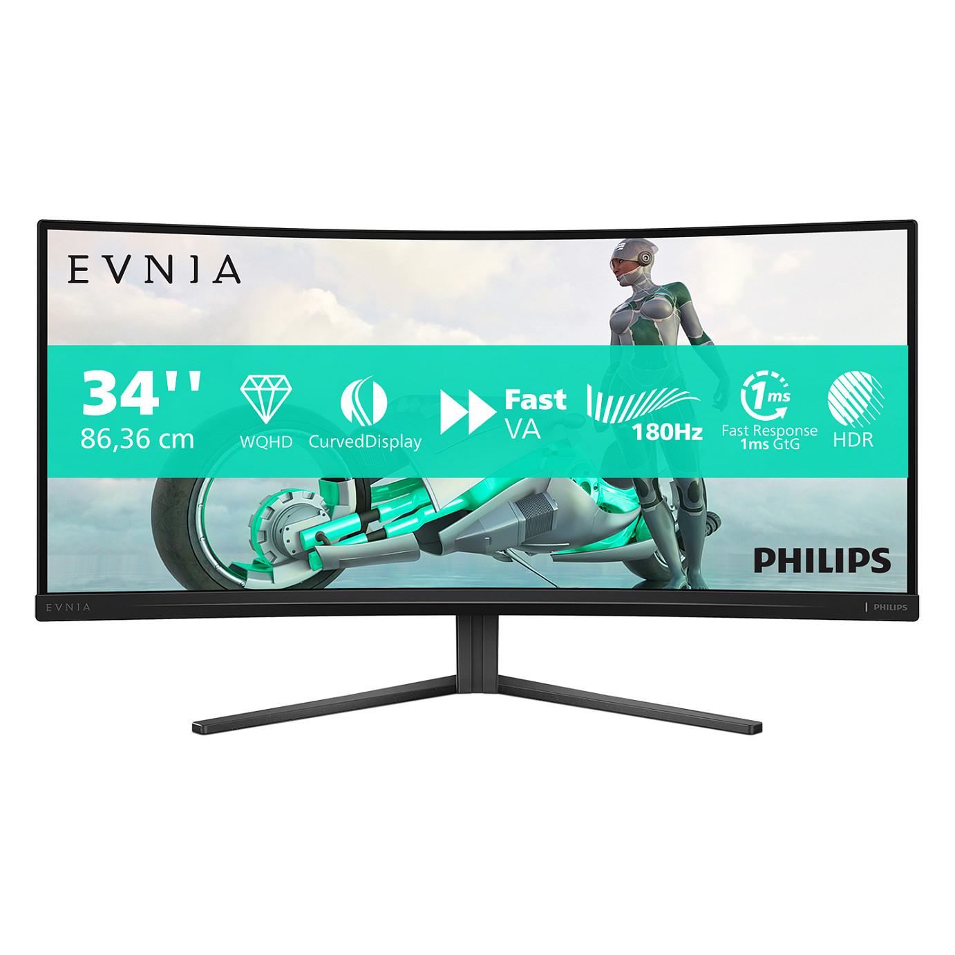 Monitor Gaming Philips Evnia 34M2C3500L / 34" / UltraWide QHD Fast VA / 180Hz / 1ms / HDMI+DisplayPort - Zezë - 16