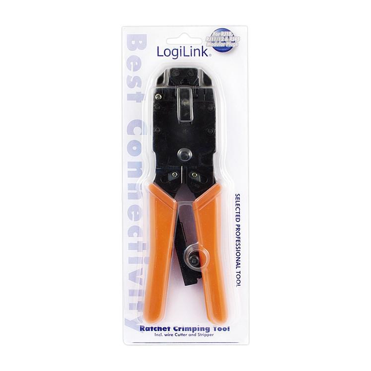 Pincë Krimpuese Profesionale LogiLink WZ0003, RJ45 8P8C, RJ12 6P6C, RJ11 6P4C - Zezë/Portokalli - 3