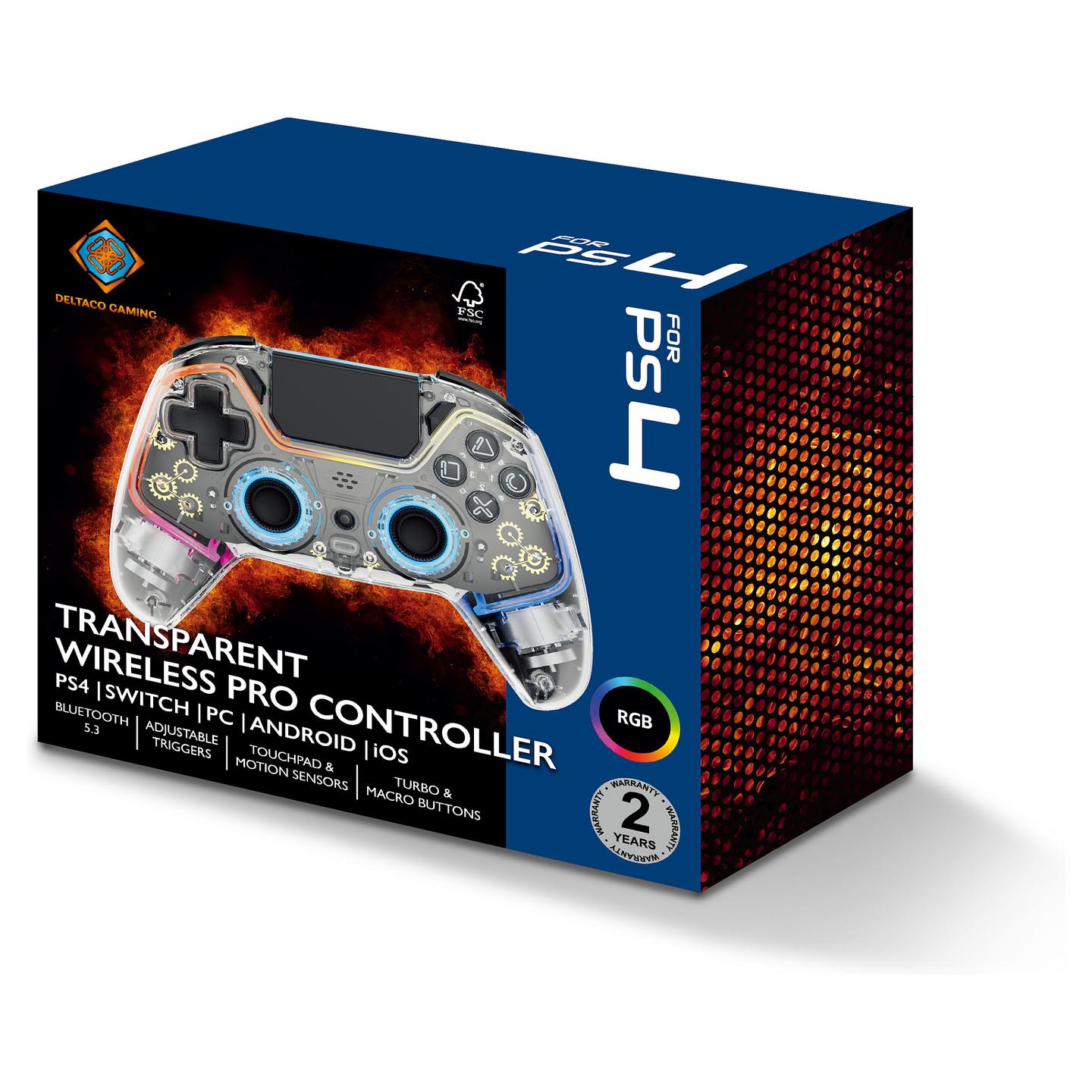 Kontroller për Sony DELTACO GAM-169-T Playstation 4 / Wireless / Bluetooth – Transparent - 13