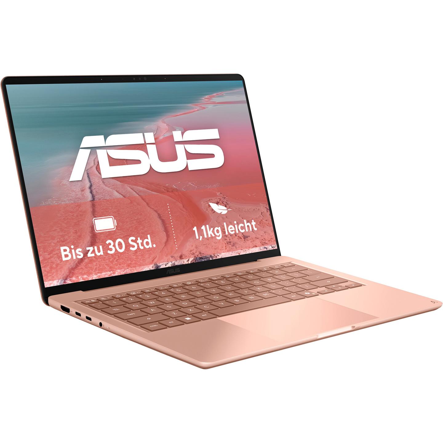 Laptop ASUS Zenbook 14 UX3480QA-U1023W, Snapdragon X X1-26-100, 16GB LPDDR5X, 512GB, 14" WUXGA OLED 60Hz, Qualcomm Adreno - Rozë - 2