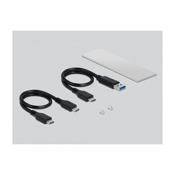 Këllëf për SSD Delock 42634, M.2 NVMe PCIe, USB-C 3.2 Gen 2, 10Gbps, Realtek RTL9210 - Argjend - 3
