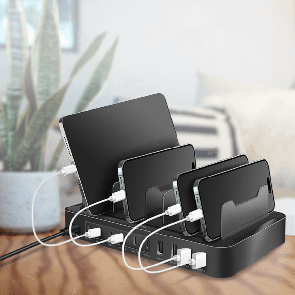 Karikues tavoline LogiLink PA0327, 10 porta, 4x USB-A, 6x USB-C, 120W, PD 3.0, QC 3.0 - Zezë - 6