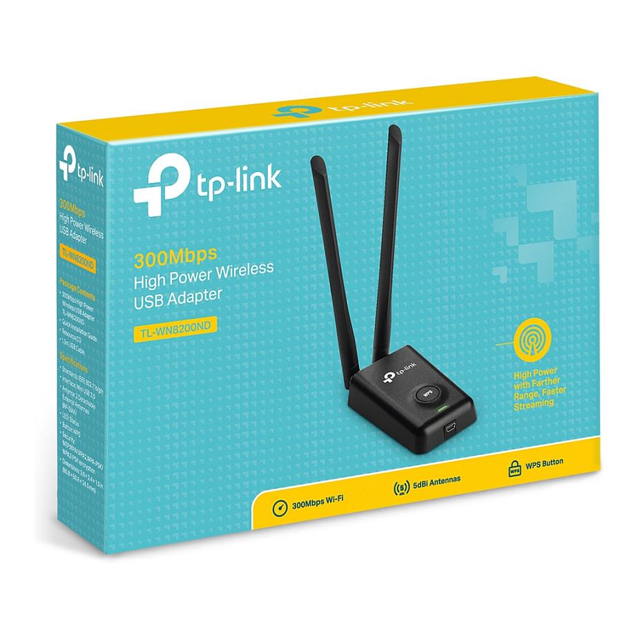 Adapter Rrjeti WLAN USB TP-Link TL-WN8200ND / USB 2.0 / 2.4GHz / 300Mbps / Wi-Fi 4 802.11n / 2x Antenë omnidirectional 5 dBi RP-SMA - Zezë - 4