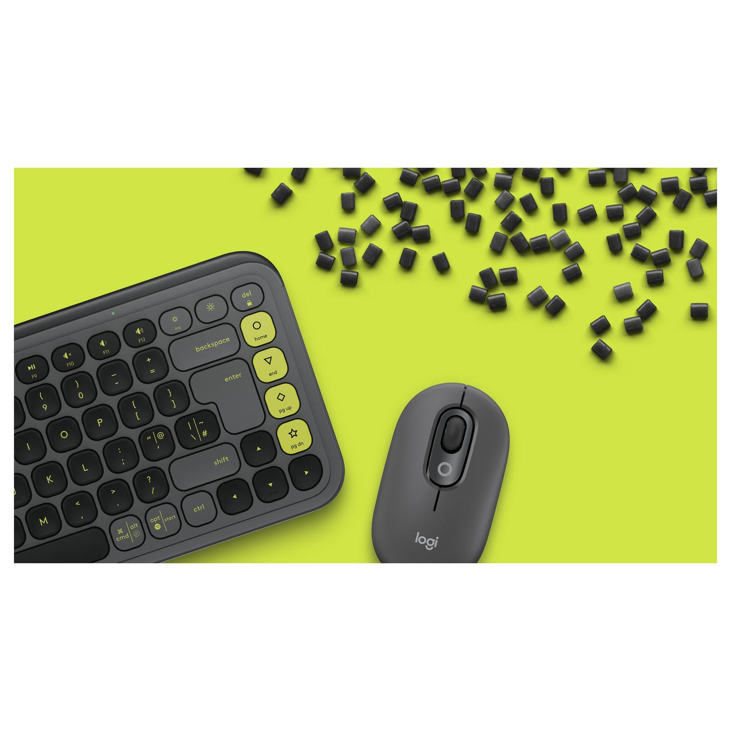 Combo (Tastierë & Maus) Logitech POP Icon Combo, Wireless, Bluetooth, QWERTY US International, 86 Taste, 3 Butona - Grafit, Gjelbër - 6
