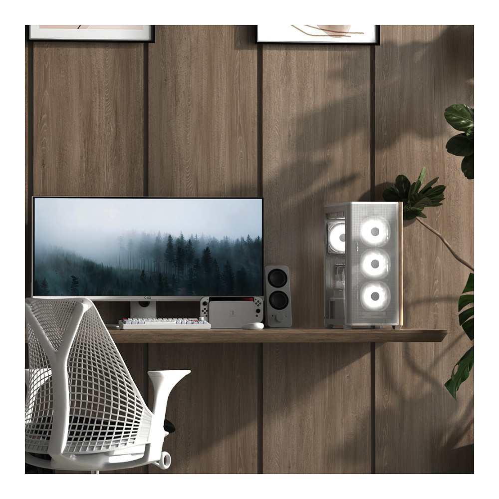 Kasë PC Aerocool D301A / Mini Tower / Micro ATX / 3x 120mm + 2x 140mm Fan Support / Mesh Front / Tempered Glass - Bardhë - 9
