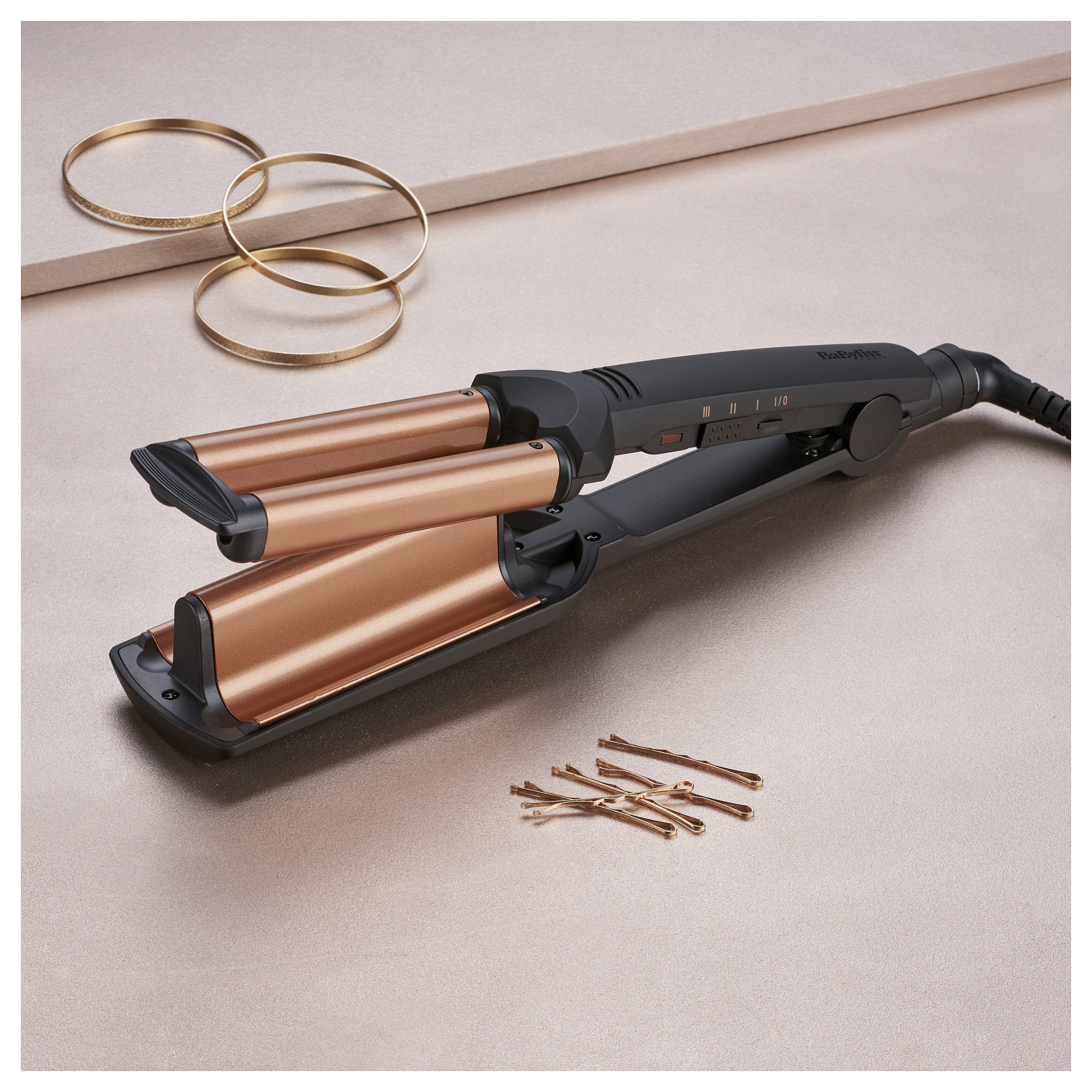 Stiluese për flokë BaByliss Deep Waves W2447E / Tourmaline-Ceramic / 3 Temperatura / 200°C / Advanced Ceramics – Zezë/Bronz - 3