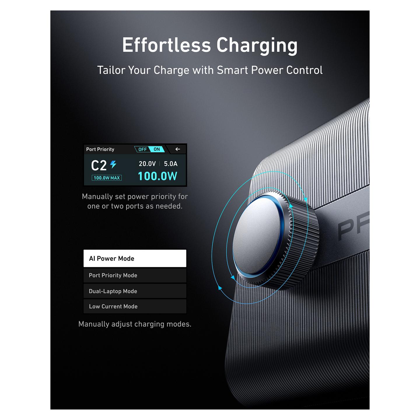 Karikues Anker Prime A2345341, 250W, 6 porta, USB-C dhe USB-A, GaNPrime, ekran LCD 2.26" - Zezë - 5