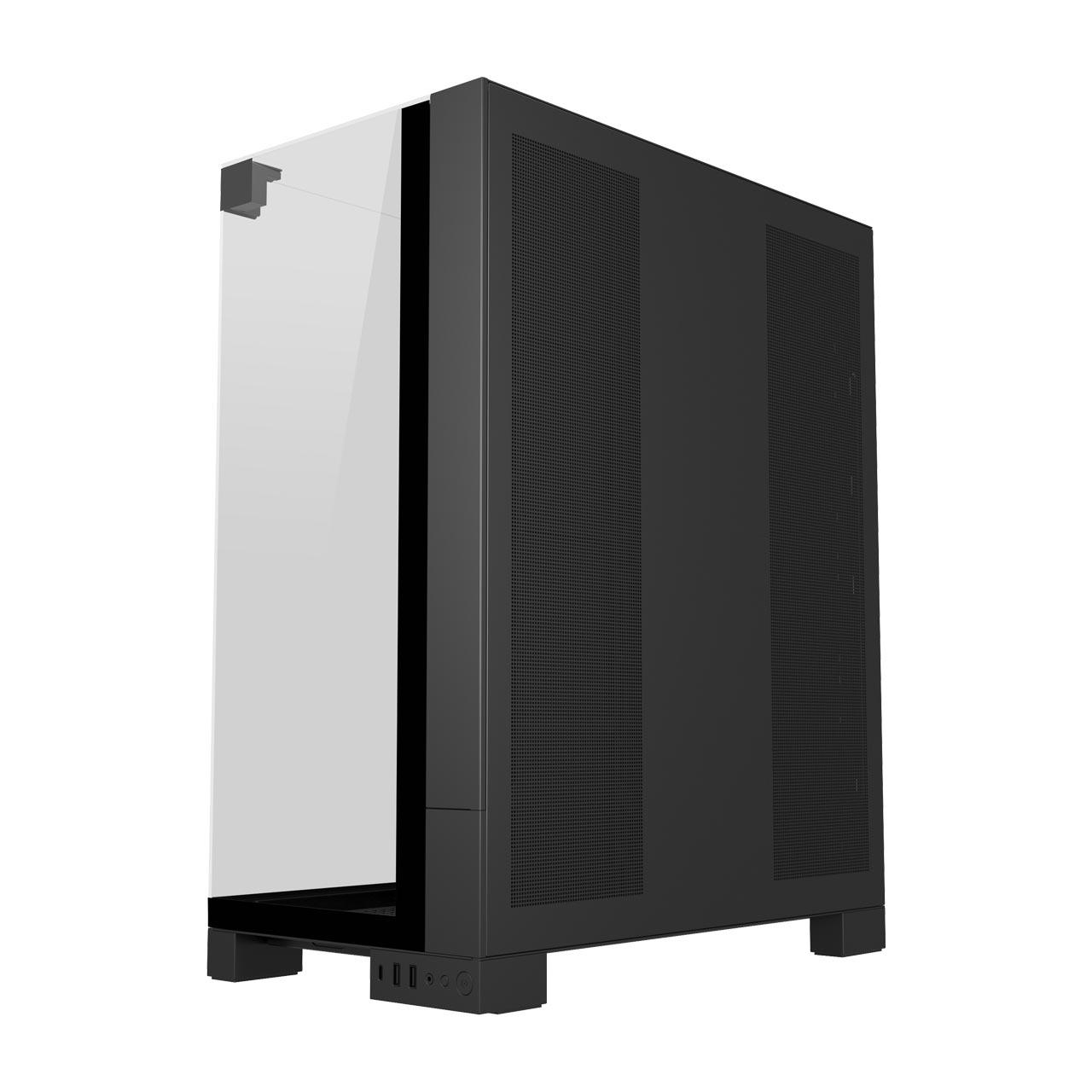 Kasë FSP U691-BP / E-ATX Ultra Tower / 1x120mm ARGB (prapa) + hapësirë për deri 8x120mm / USB 3.0 + Type-C / 3 Panele Xhami të Temperuar – Zezë. - 3
