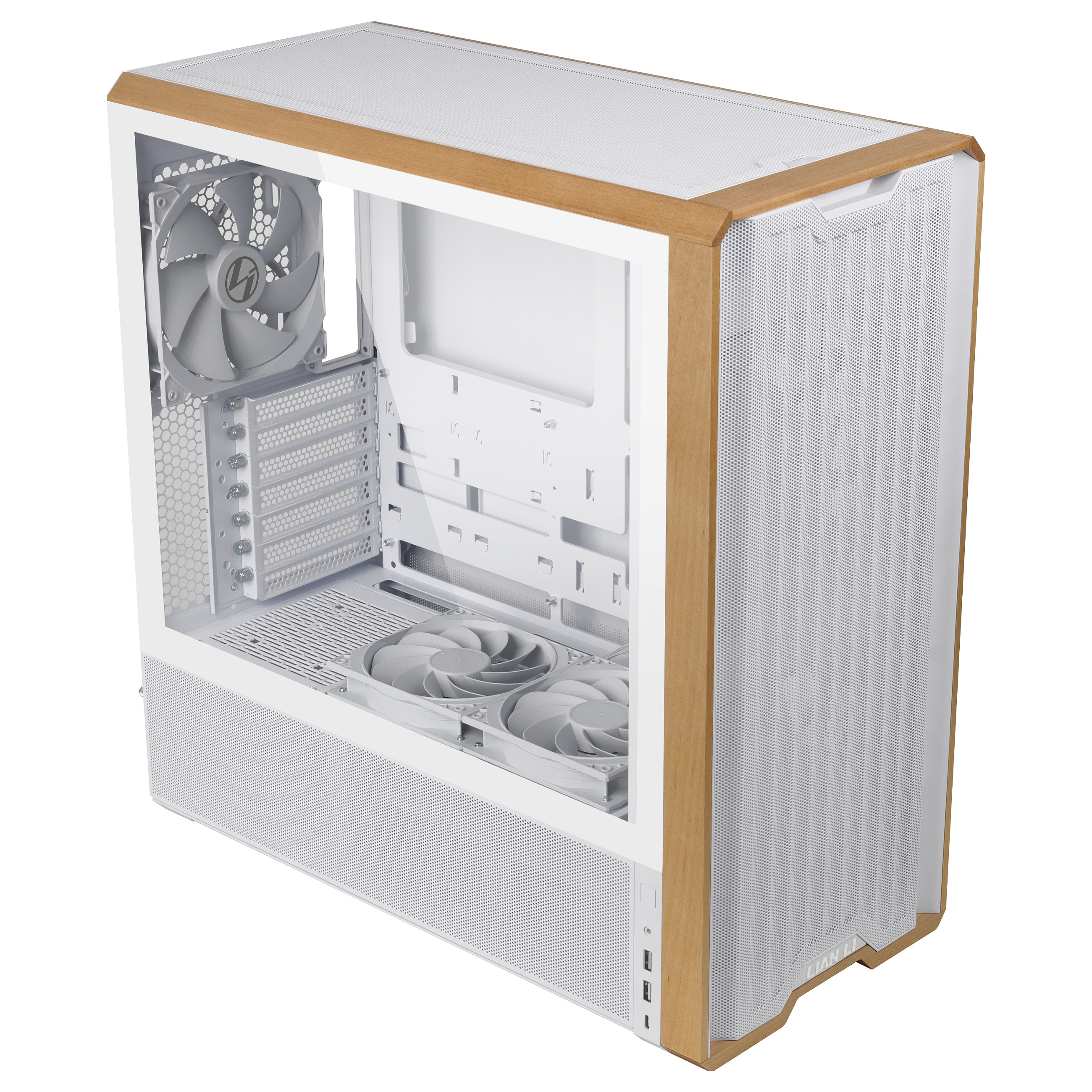 Kasë Lian Li LANCOOL 217 / Midi Tower / E-ATX / 2x 170mm + 3x 120/140mm Fan / Tempered Glass - Bardhë - 2