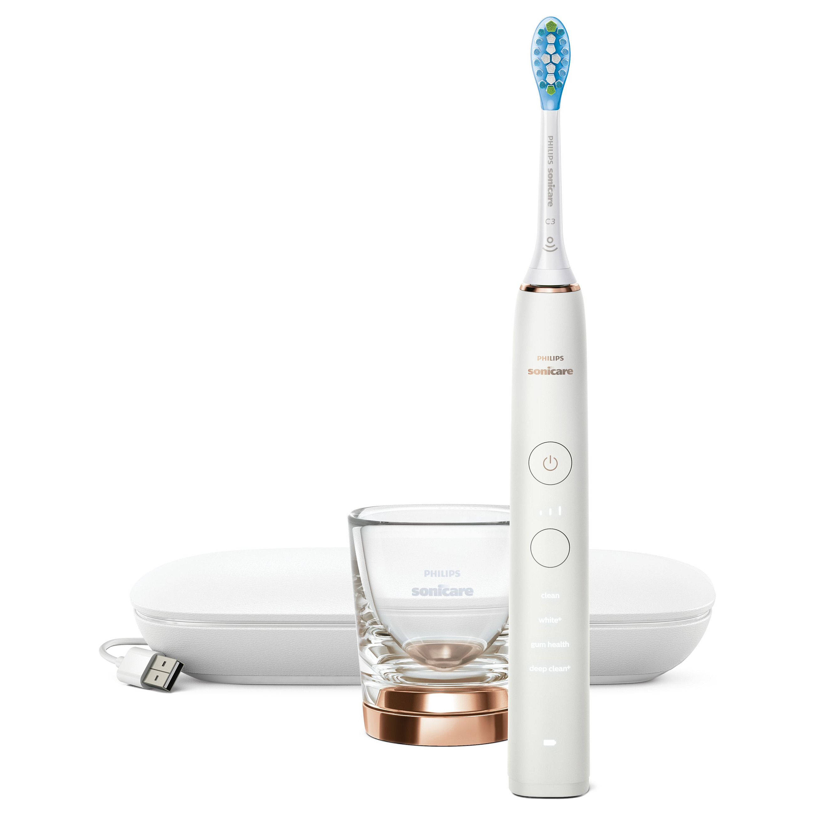 Furçë dhëmbësh elektrike Philips Sonicare DiamondClean 9000 HX9911/94 / 4 Modalitete / 3 Intensitete / Pressure Sensor / Bluetooth / 62.000 Lëvizje/min / 14 Ditë – Bardhë - 3
