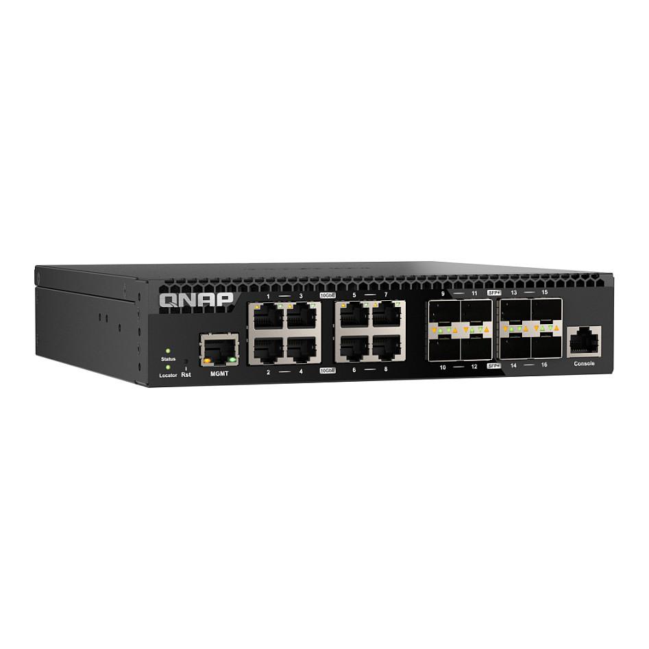 Switch QNAP QSW-M3216R-8S8T, 16 Porta 10GbE, 8x SFP+, 8x RJ45 Multi-Gigabit, Switching Capacity 320Gbps, L2 Managed, Rackmount Half-Width - Zezë - 5