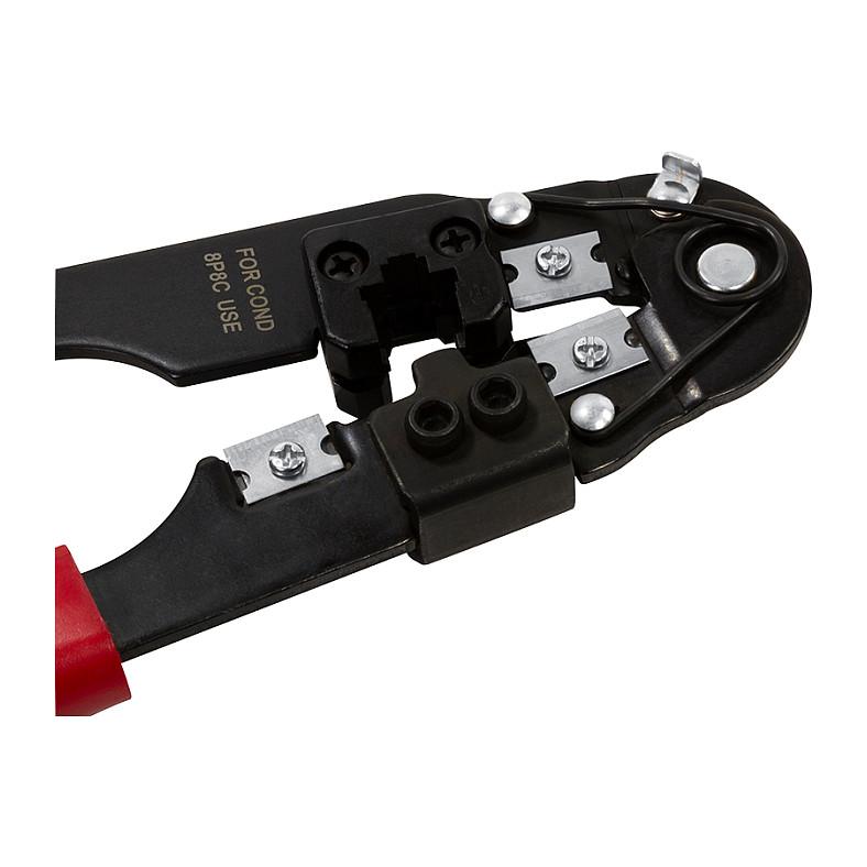 Pincë Krimpuese LogiLink WZ0004, RJ45 8P8C, CAT5, CAT6, CAT6A, me Prerës dhe Zhveshës Kabllosh - Zezë/Kuqe - 4