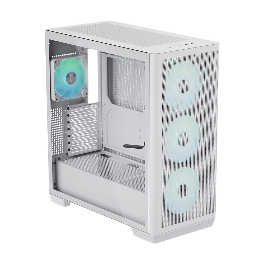 Kasë PC APNX C1 / Midi Tower / ATX / 3x 140mm + 1x 120mm Fan / Tempered Glass - Bardhë