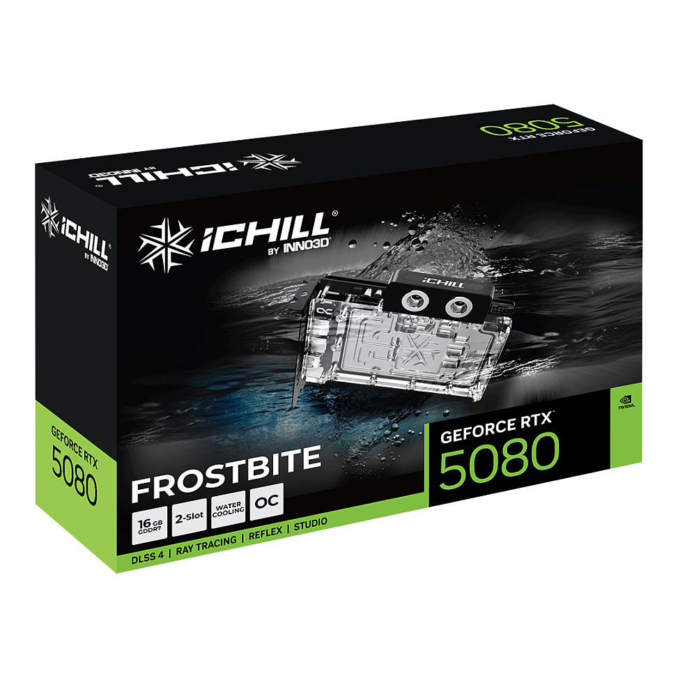 Kartelë Grafike NVIDIA GeForce RTX 5080 / 16GB GDDR7 / 256-bit / INNO3D iCHILL FROSTBITE - 2