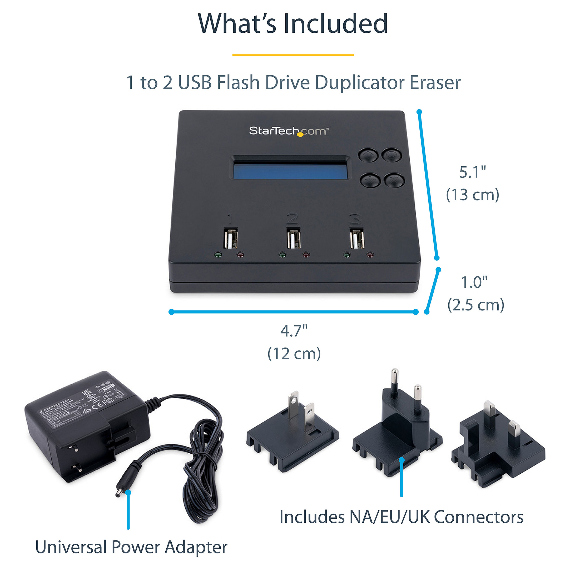 Duplikator USB StarTech.com USBDUP12 / 1:2 / USB 2.0 / 3x USB Type-A - Zezë - 13