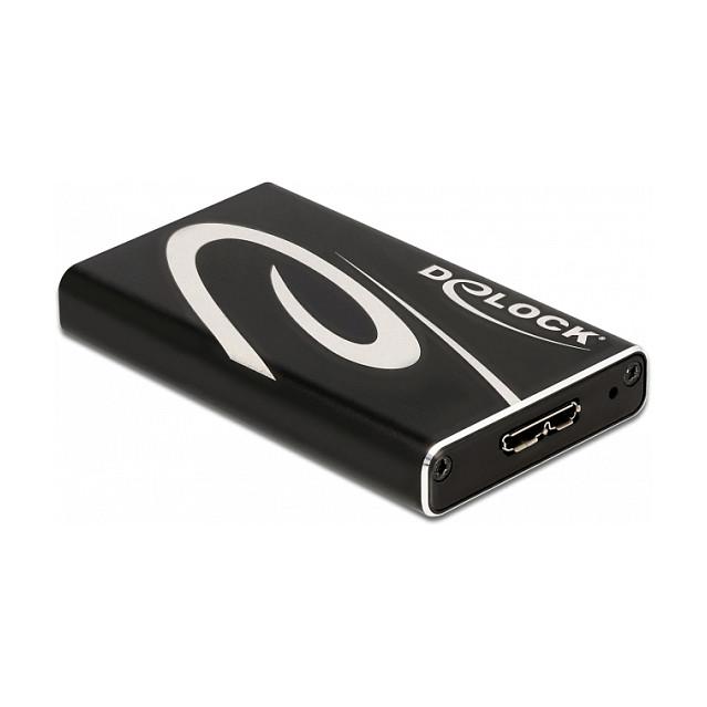 Këllëf për SSD DeLOCK 42006 / mSATA / USB 3.2 Gen 1 / 5Gbps / 6Gb/s – Zezë - 3