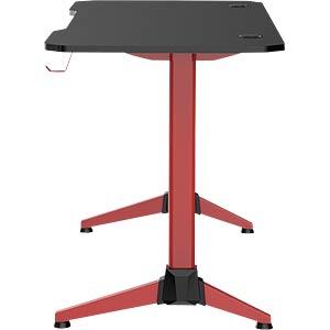 Tavolinë Gaming LogiLink EO0042 / 120 × 60 cm / RGB / 15 Mënyra Ndriçimi / Mbajtëse për Kufje & Gotë / 100 kg – Zezë/Kuqe - 3