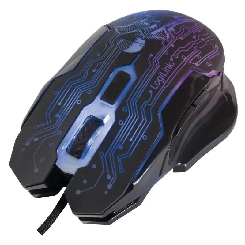 Maus Gaming LogiLink ID0137 / USB / Optik / 2400 DPI / 6 Butona / LED - Zezë/Blu - 2