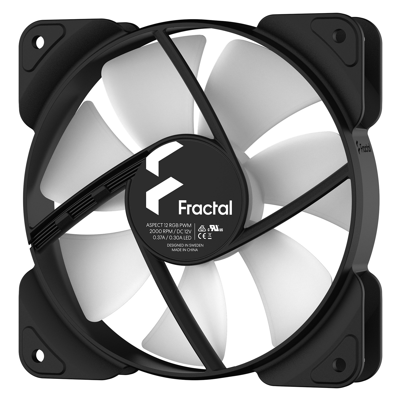 Ftohës për Kasë Fractal Design Aspect 12 RGB PWM / 120mm / 500-2000 RPM / ARGB / PWM / 3-Pack – Zezë - 4
