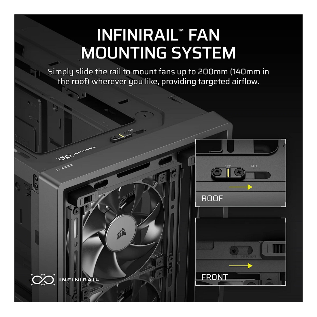 Kasë PC Corsair FRAME 4000D WOOD RS / Mid Tower / E-ATX / 3x 120mm + 1x 120mm RS Fan / Tempered Glass / Wood / 360mm Radiator - Zezë - 7