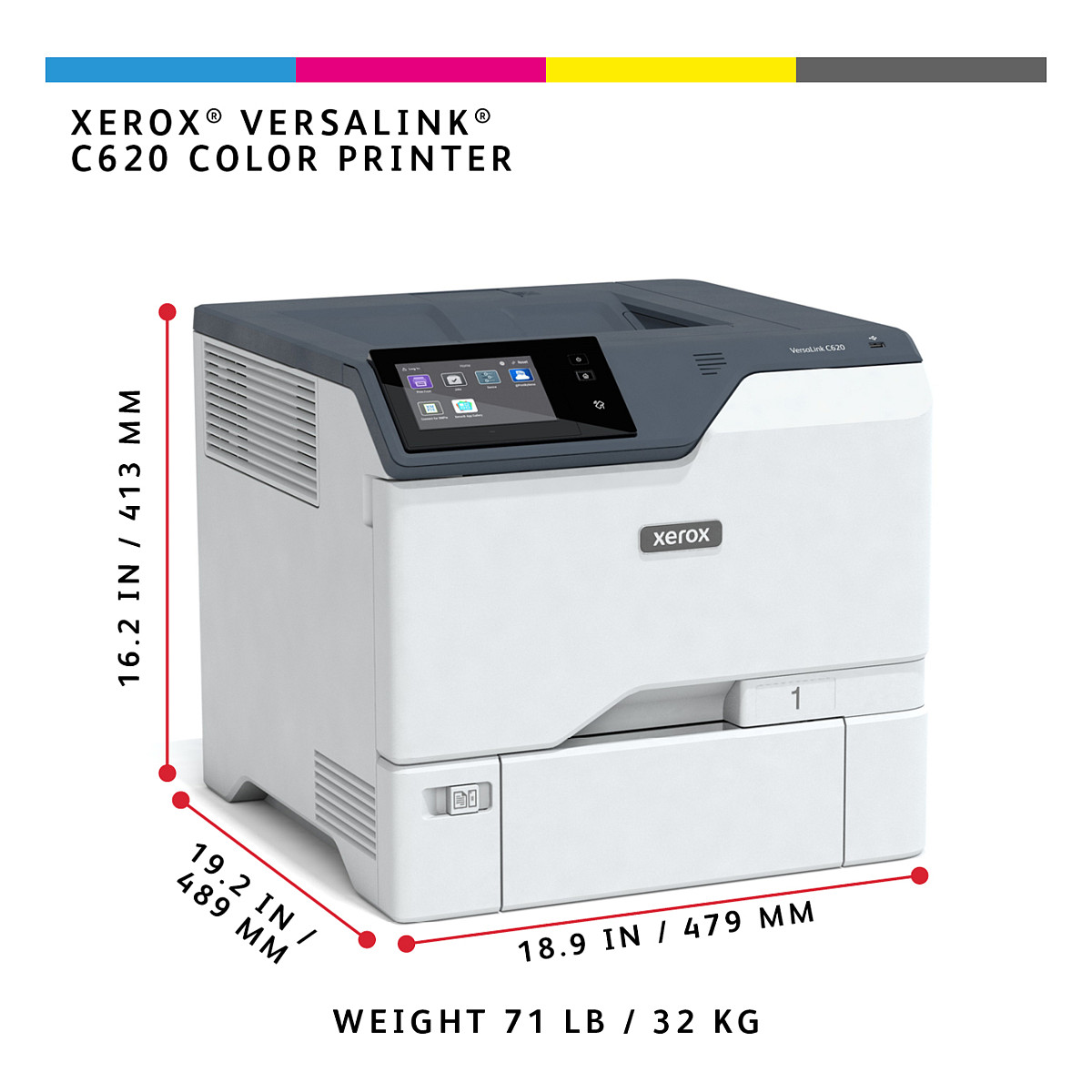 Printer Laser Xerox VersaLink C620V_DN / Laser me Ngjyra / A4 / 1200 × 1200 DPI / Duplex - Gri/Bardhë - 10
