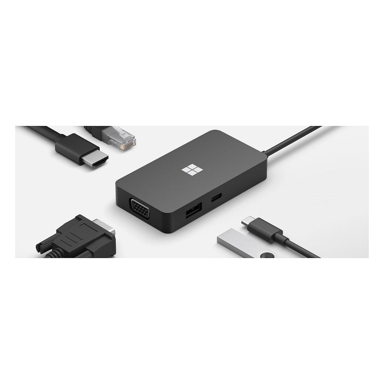 Docking Station Microsoft Surface USB-C Travel Hub, 1E4-00003, USB-C, USB-A, HDMI, VGA, Gigabit Ethernet - Zezë - 2