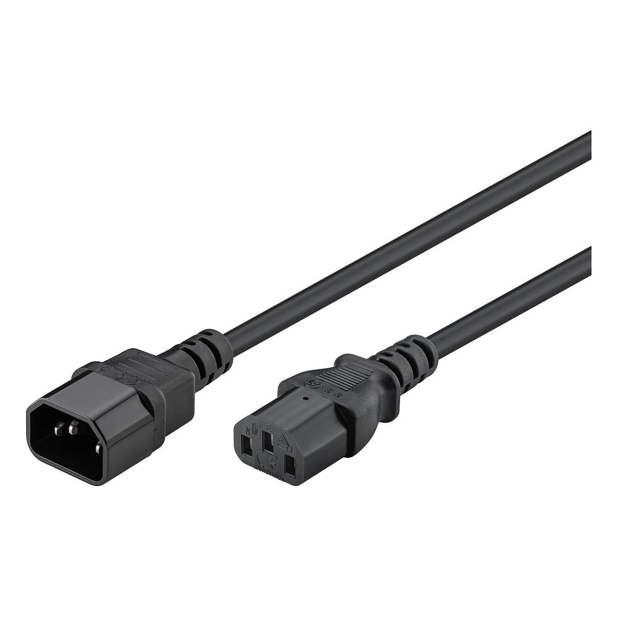 Kabllo Zgjatuese për Energji Goobay 50081 / IEC C14-C13 / H05VV-F3G / 0.75 mm² / 2m - Zezë - 2