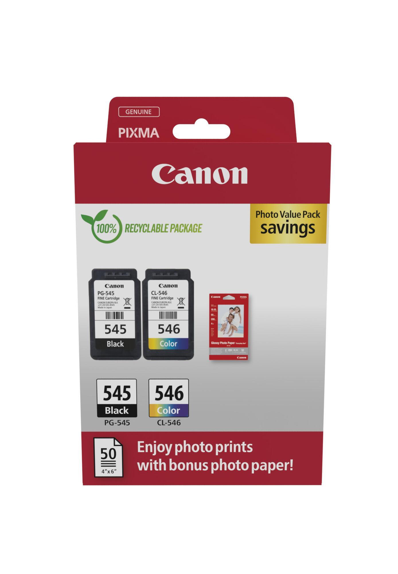 INK Canon PG-545 / CL-546 / 8287B008 / Multipack / 360 faqe – Zezë/Blu/Rozë/Verdhë