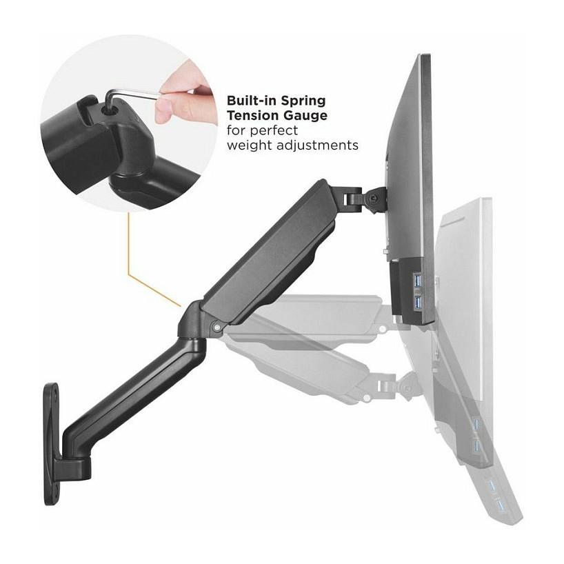 Mbajtëse Muri për Monitor Equip 650138 / 2 Monitorë / 17"-32" / 18kg / Full Motion / Tilt ±90° / Swivel ±90° - Zezë - 8