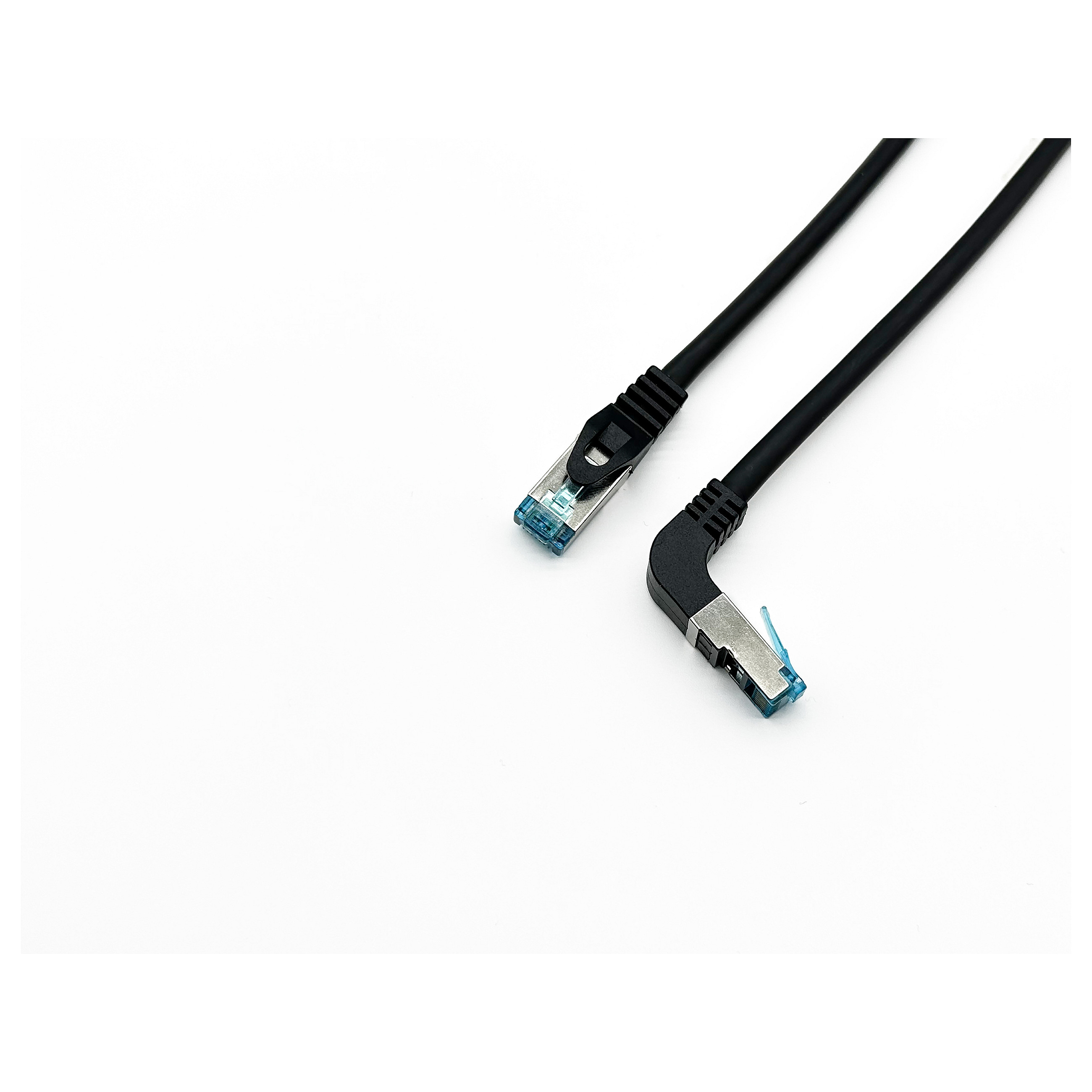 Kabllo për Rrjet Equip Patch Cat6A S/FTP RJ45 në RJ45 / 3.00m / me kënd / LSZH / Polybag – Zezë