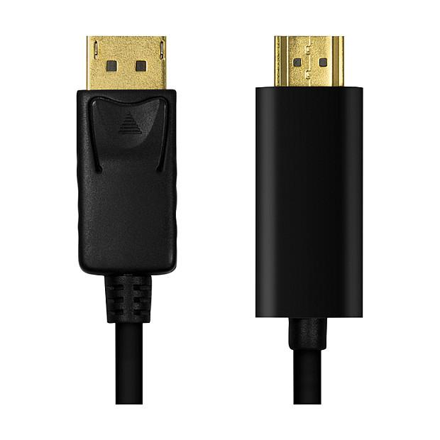 Kabllo DisplayPort LogiLink CV0126 / DisplayPort në HDMI / 1m / DisplayPort 1.2 / 4K 30Hz - Zezë - 2