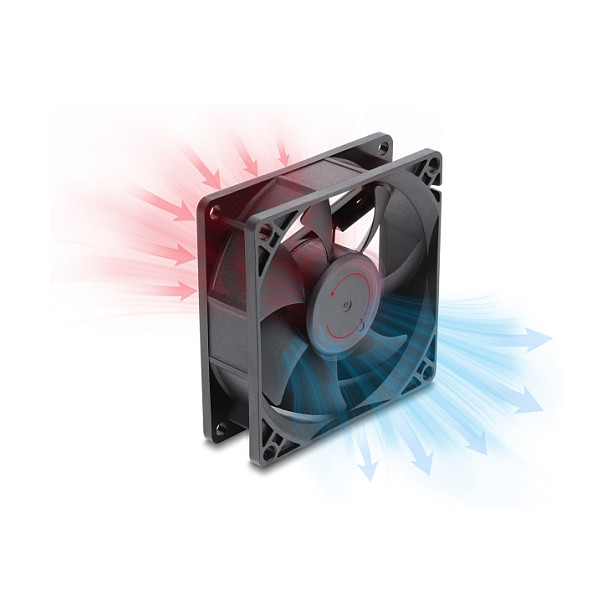 Ftohës për Kasë Delock / 80mm / 3000 RPM / PWM / Ball Bearing – Zezë - 2