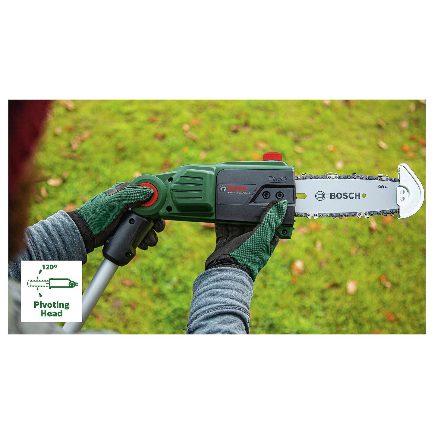 Sharrë për Degë me Shtyllë Bosch UniversalChainPole 18, 18V, 20cm, 4m/s - Gjelbër/Zezë - 11